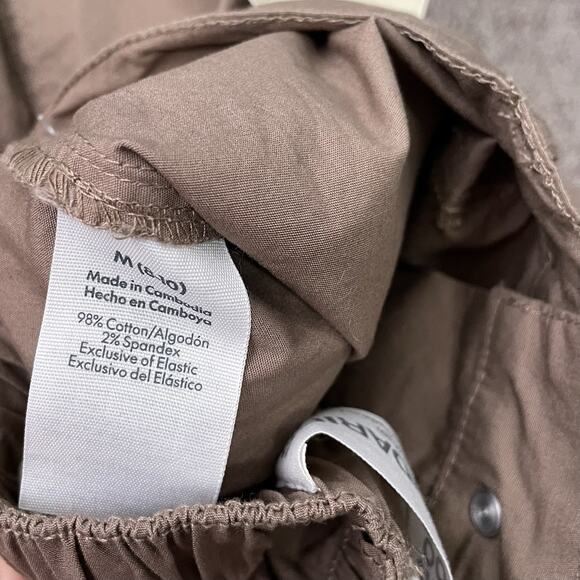 Wide Leg Utility Pants Size Medium Poplin High Rise Drawstring Lagenlook Baggy - Picture 7 of 13